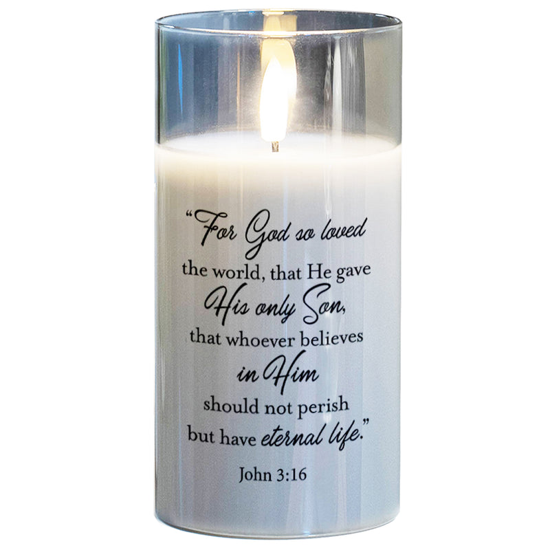 For God So Loved The World LED Candle 6"