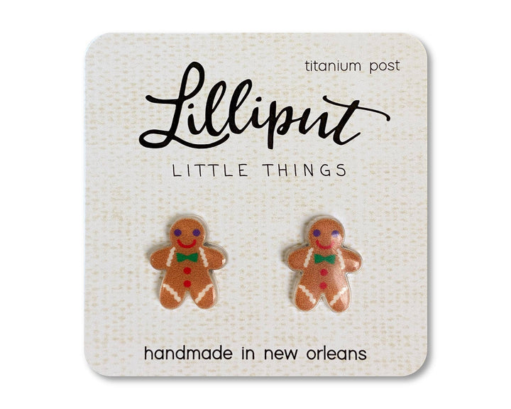 Gingerbread Man Cookie Lilliput Earrings