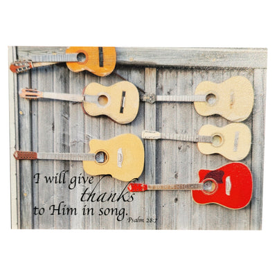 Guitars Magnet - "I will give thanks to Him in song." - Psalm 28:7