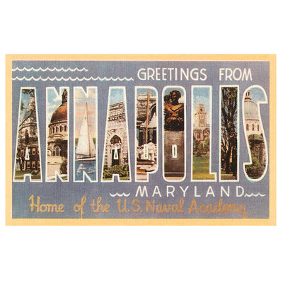 Greetings from Annapolis Maryland Vintage Postcard Style Magnet