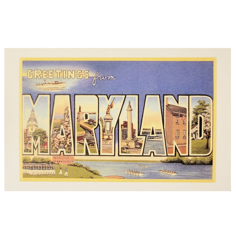 Postcard Vintage Style - Greetings From Maryland
