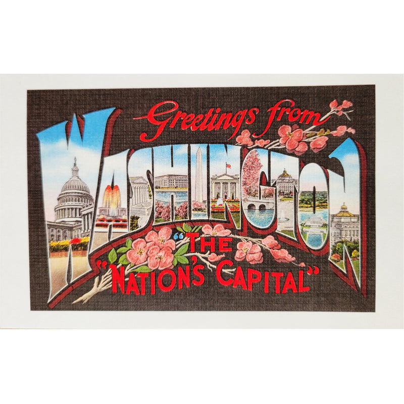 Postcard Vintage Style - Greetings From Washington DC Arched