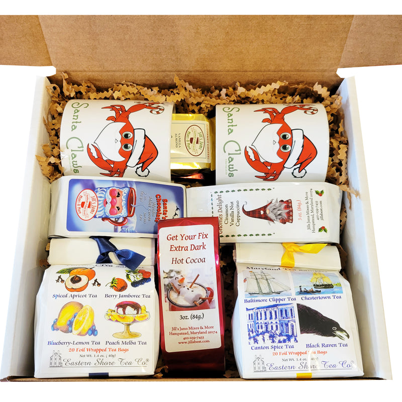 Holiday Drinks and Mugs Gift Box (with Santa Claws Mugs)