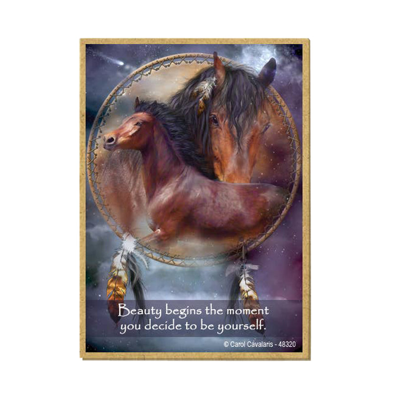Horse Beauty Wood Magnet - Beauty begins the moment you decide to be yourself.