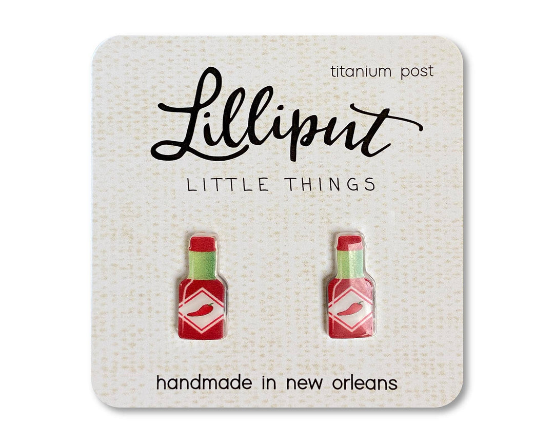 Hot Sauce Bottle Lilliput Earrings