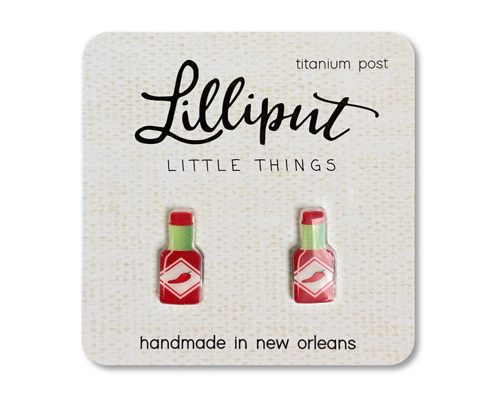 Hot Sauce Bottle Lilliput Earrings