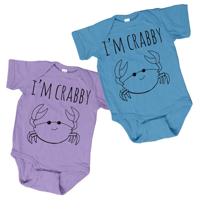 I'm Crabby Sketched Crab Baby Onesie - Assorted Colors