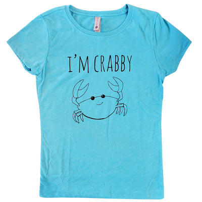 I'm Crabby Sketched Crab Youth T-Shirt - Blue