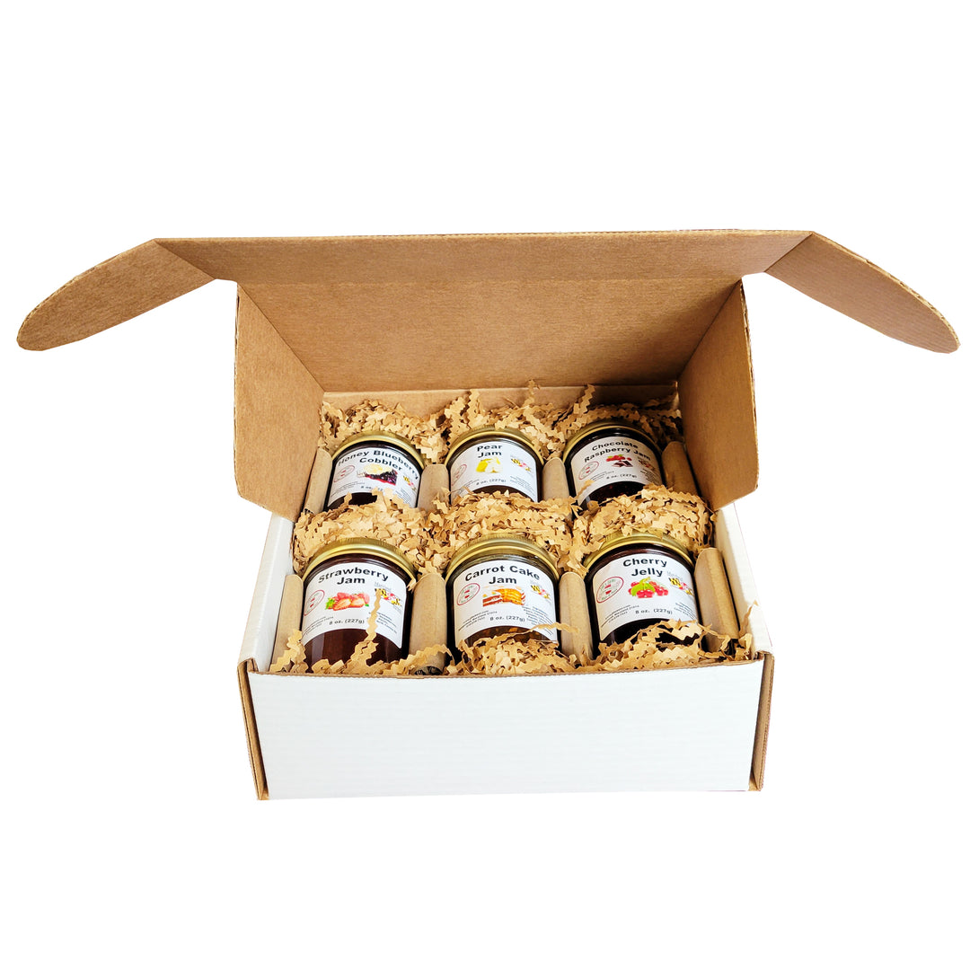 Jam &amp; Jelly 6 Jar Gift Box Open
