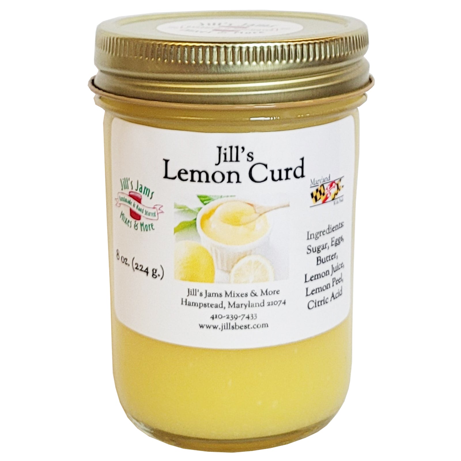 Jill's Gourmet Lemon Curd 8oz Glass Jar