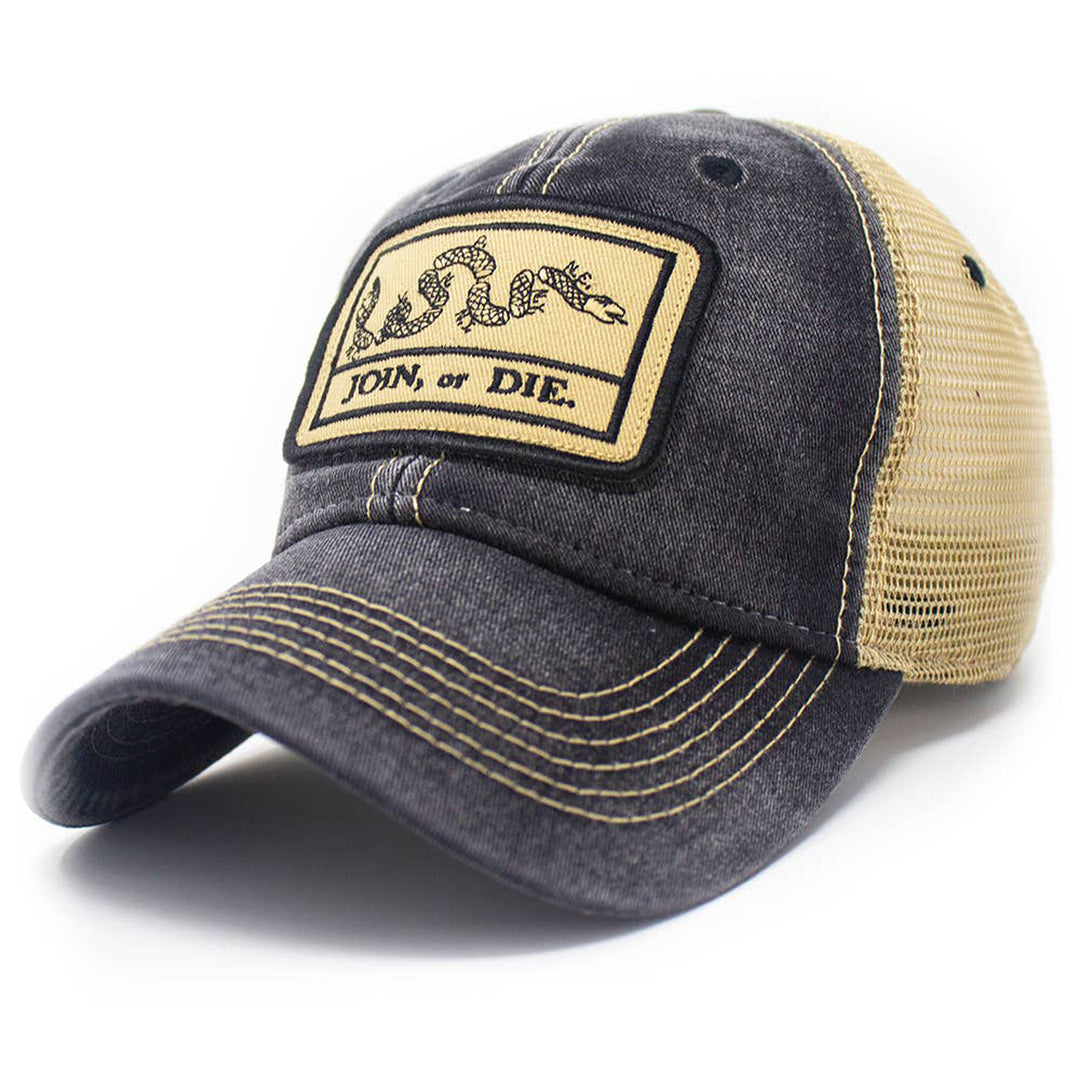 Join Or Die Benjamin Franklin Embroidered Baseball Cap — Beige Khaki Tea Party Hat, One Size Fits Most - View #5