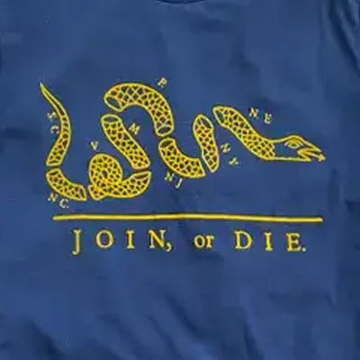 Join or Die (Ben Franklin) Navy Blue T-Shirt