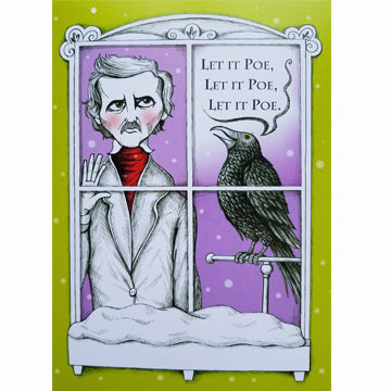 Let It Poe Raven Christmas Card