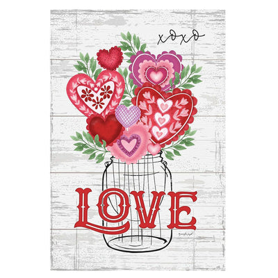Print Block - Love xoxo (Bouquet of Hearts in Jar)