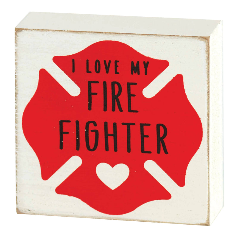 Fire Fighter Tabletop Wood Block
