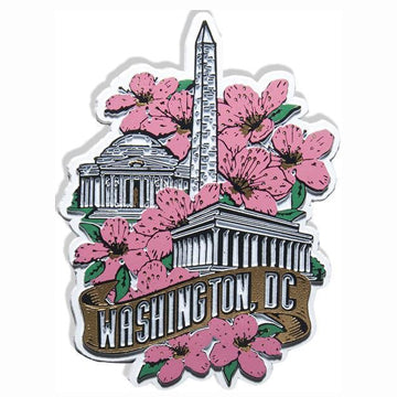 Washington DC Cherry Blossoms & Monuments Magnet