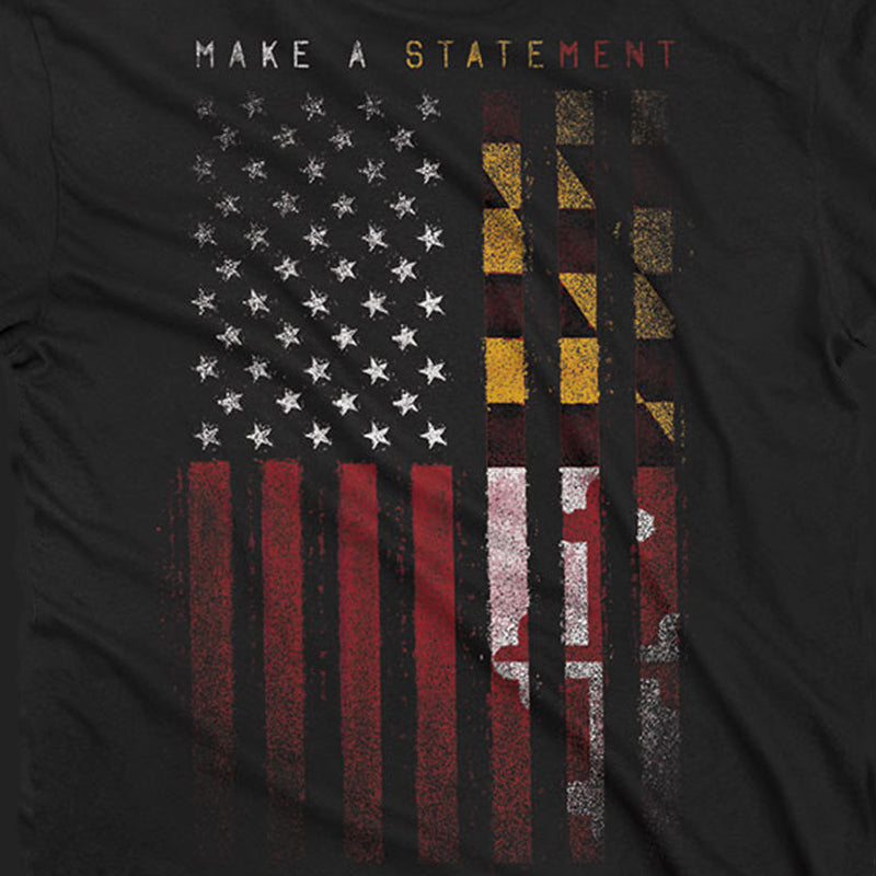 Maryland Flag Orange All-over Print Men's T-shirt 