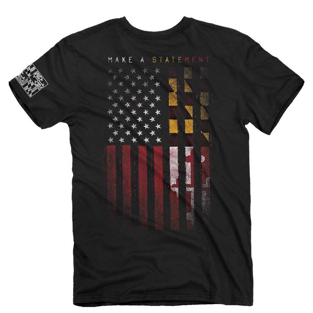 Maryland Flag Sleeve Print (Black) / Long Shirt - X-Large Black