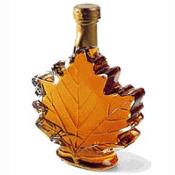 Maryland Maple Syrup 8.45oz Large Glass Leaf Bottle
