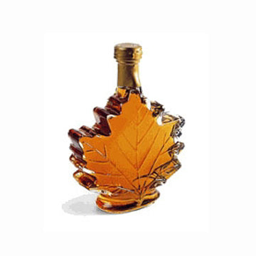 Maple Syrup 1.7oz Mini Leaf Glass Bottle