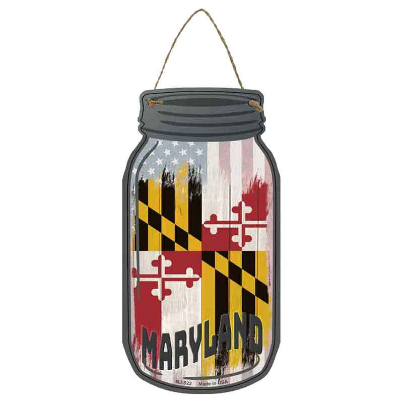 Maryland Flag Mason Jar Aluminum Sign