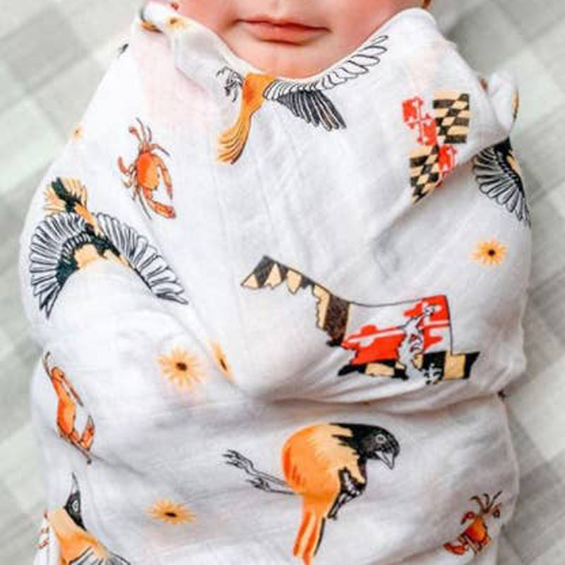 Maryland Baby Swaddle Muslin Receiving Blanket Model