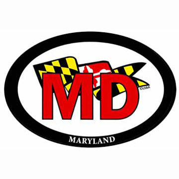 Maryland Banner Flag Euro Sticker