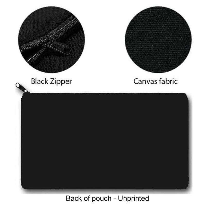 Maryland Black & White Zipper Canvas Pouch