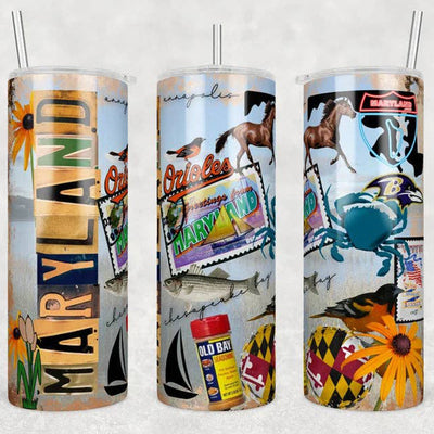 Maryland Collage 20oz Stainless Steel Skinny Tumbler