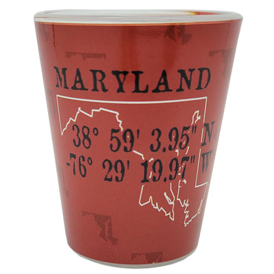 Maryland Coordinates Red Shot Glass