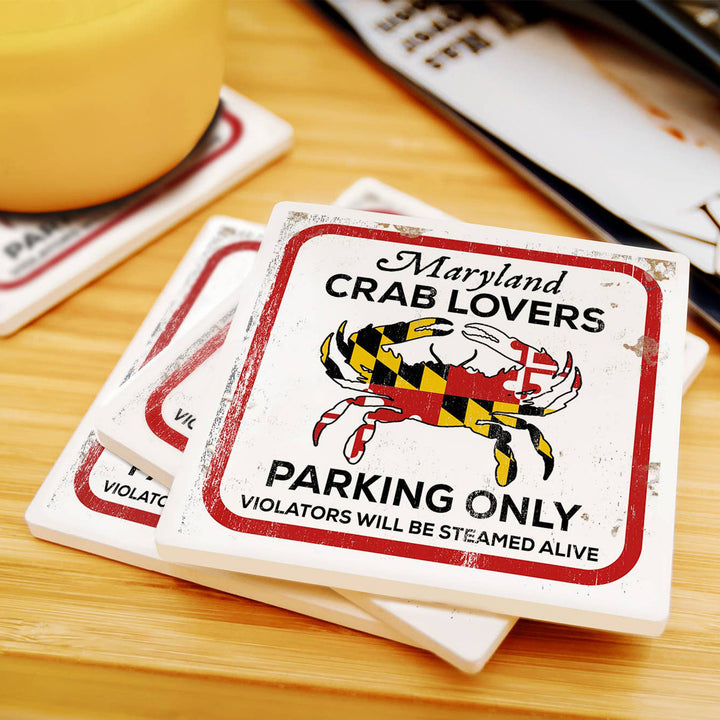 Maryland Crab Lovers Parking Ceramic Drink Coaster – The Maryland