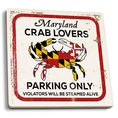 Maryland Crab Lovers Parking Ceramic Coaster