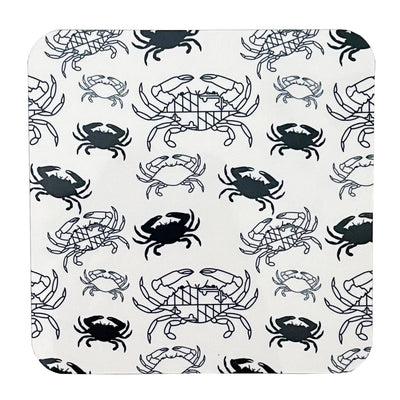 Maryland Crab Black White Hardboard Coaster