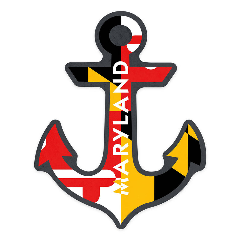 Maryland Flag Mini Anchor Die-Cut Sticker
