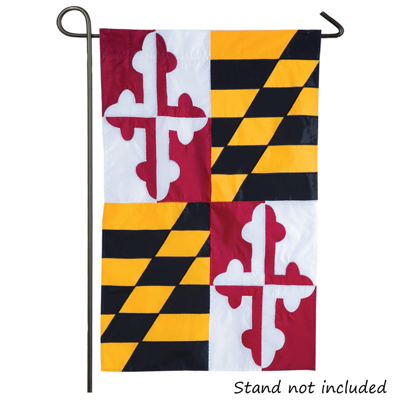 Maryland State Flag Appliqued (Sleeve) Display - Garden Size