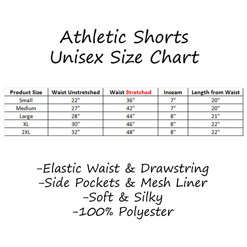 Maryland Flag Athletic Shorts Size Chart