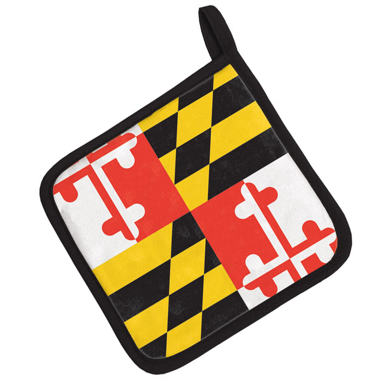 Maryland Flag Potholder Black Trim 