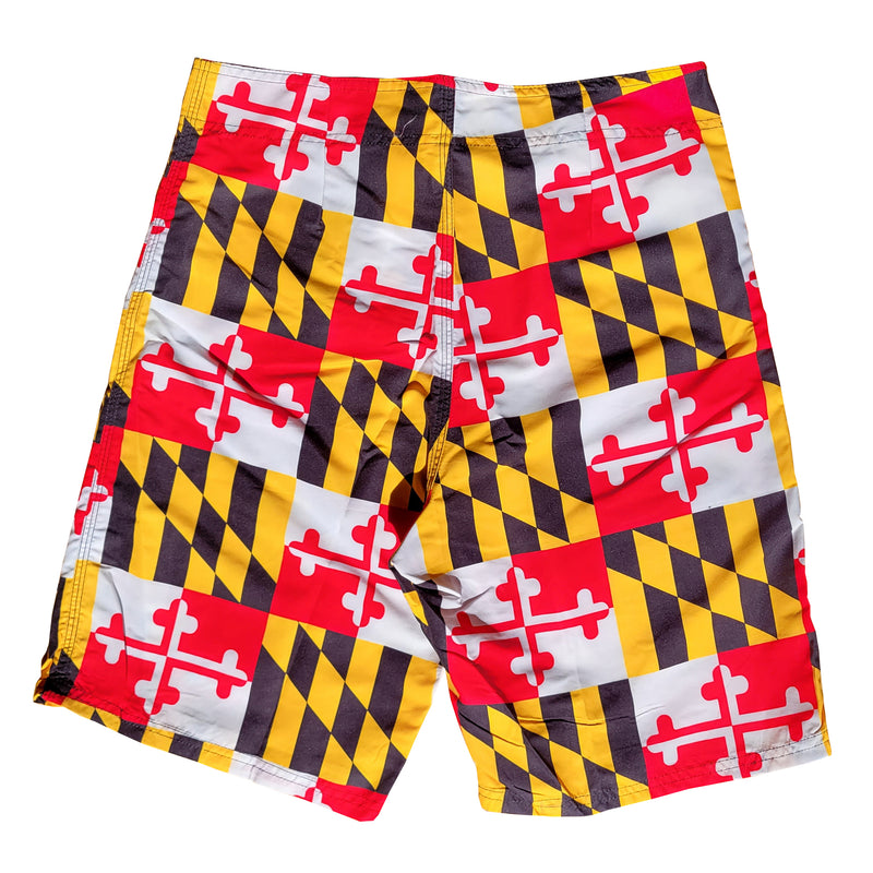 Maryland Flag Board Shorts Back