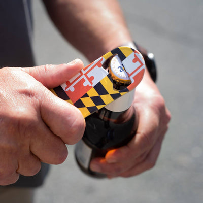 Maryland Flag Bottle Opener In Action