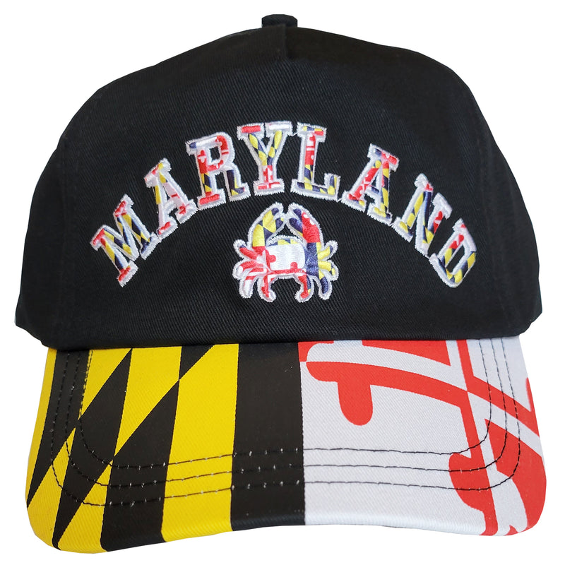 Maryland Flag Brim Crab Baseball Hat
