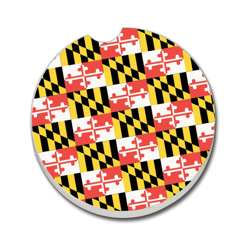 Maryland Flag Absorbent Stone Car Coaster