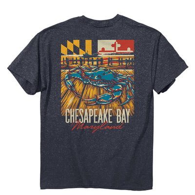 Maryland Flag Chesapeake Bay Crab T-Shirt Back