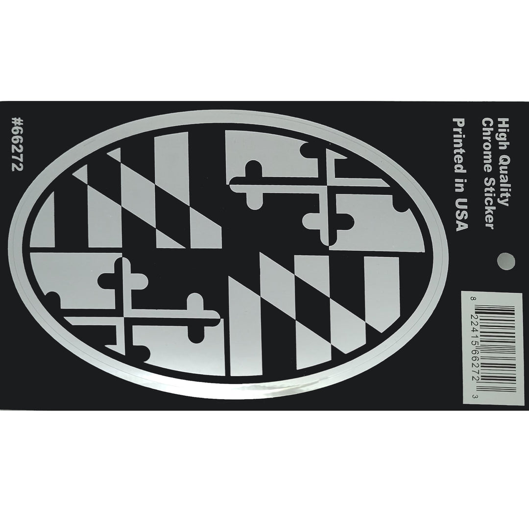 Maryland Flag Chrome (Reflective) Euro Sticker Sheet