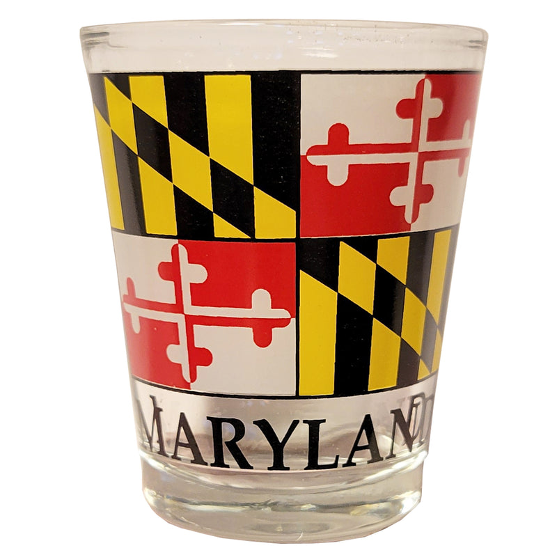 Maryland Flag Clear Shot Glass