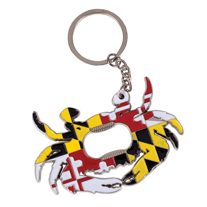 Maryland Flag Crab Key Ring Bottle Opener (Claws Down)