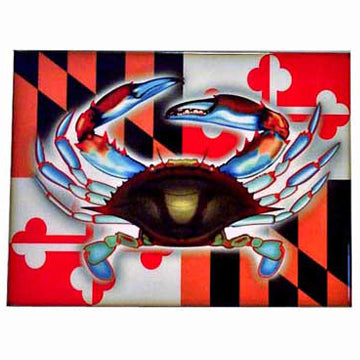 Maryland Flag and Crab Decorative Tile