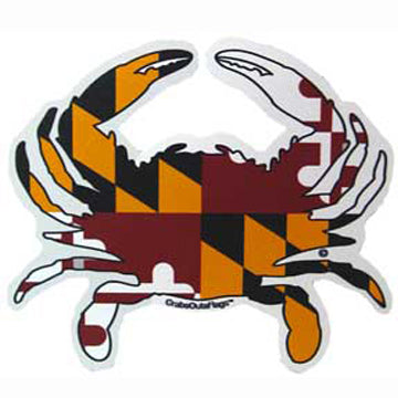 Maryland Flag Crab Die Cut Sticker