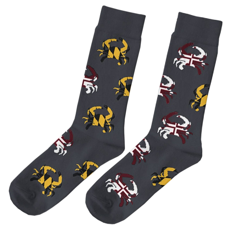 Maryland Flag Crab Gray Socks