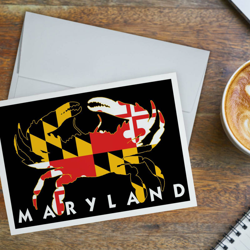 Maryland Flag Crab Greeting Card Scene