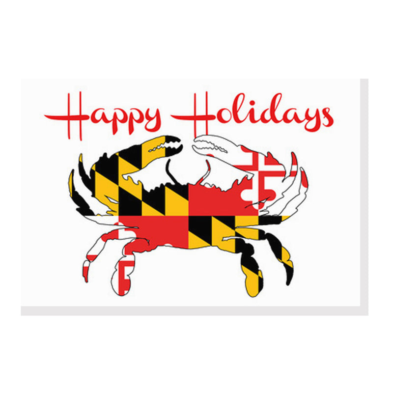 Maryland Flag Crab Happy Holidays Greeting Card